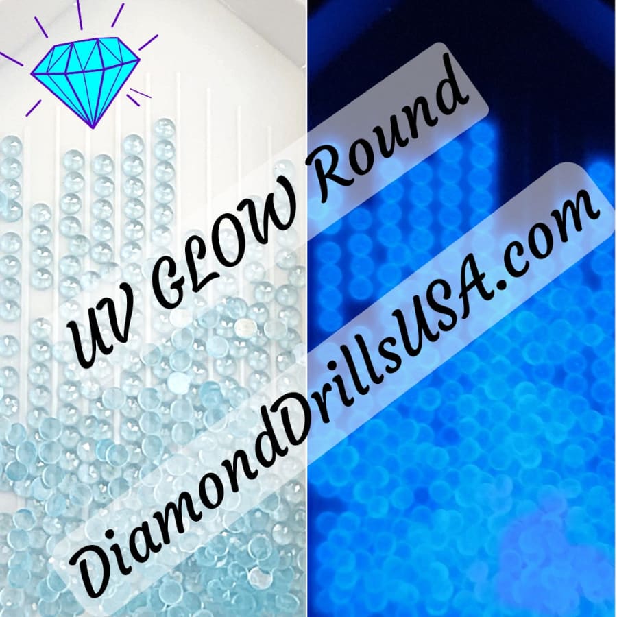 7 Color Jelly ROUND UV/GLOW Diamond Painting Drills Beads -