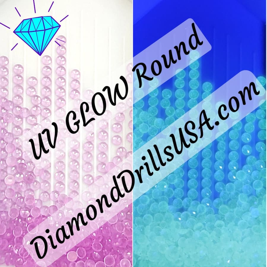7 Color Jelly ROUND UV/GLOW Diamond Painting Drills Beads -