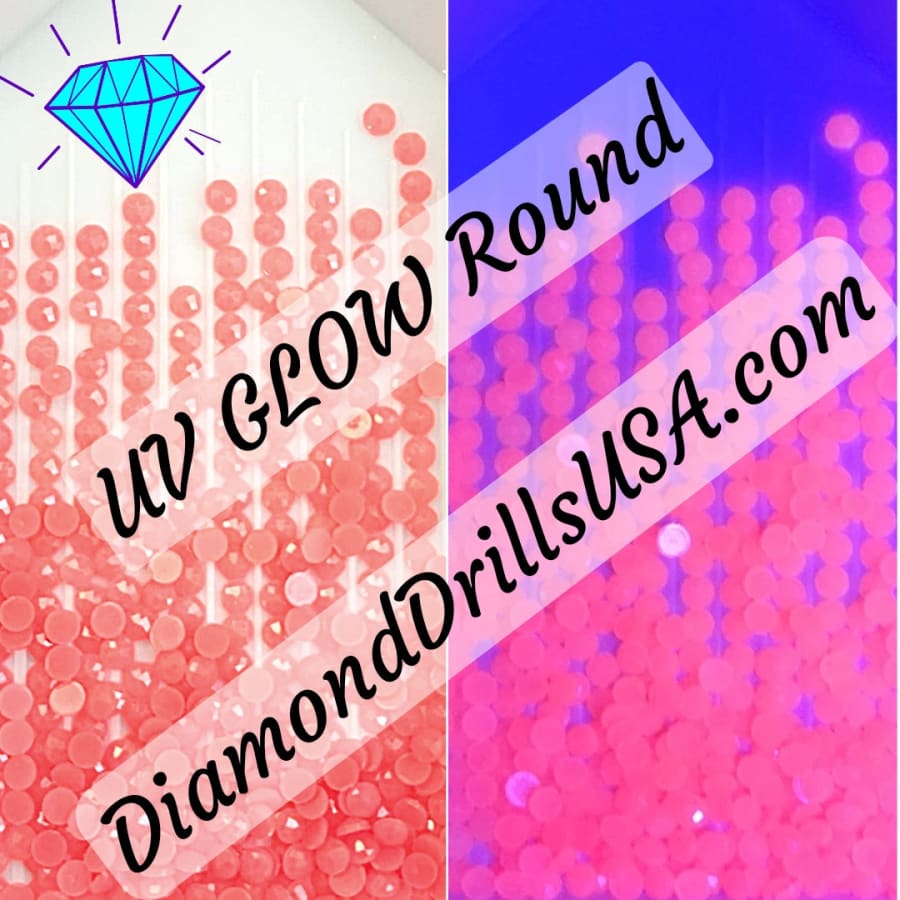 7 Color Jelly ROUND UV/GLOW Diamond Painting Drills Beads -