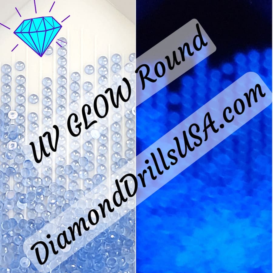 7 Color Jelly ROUND UV/GLOW Diamond Painting Drills Beads -