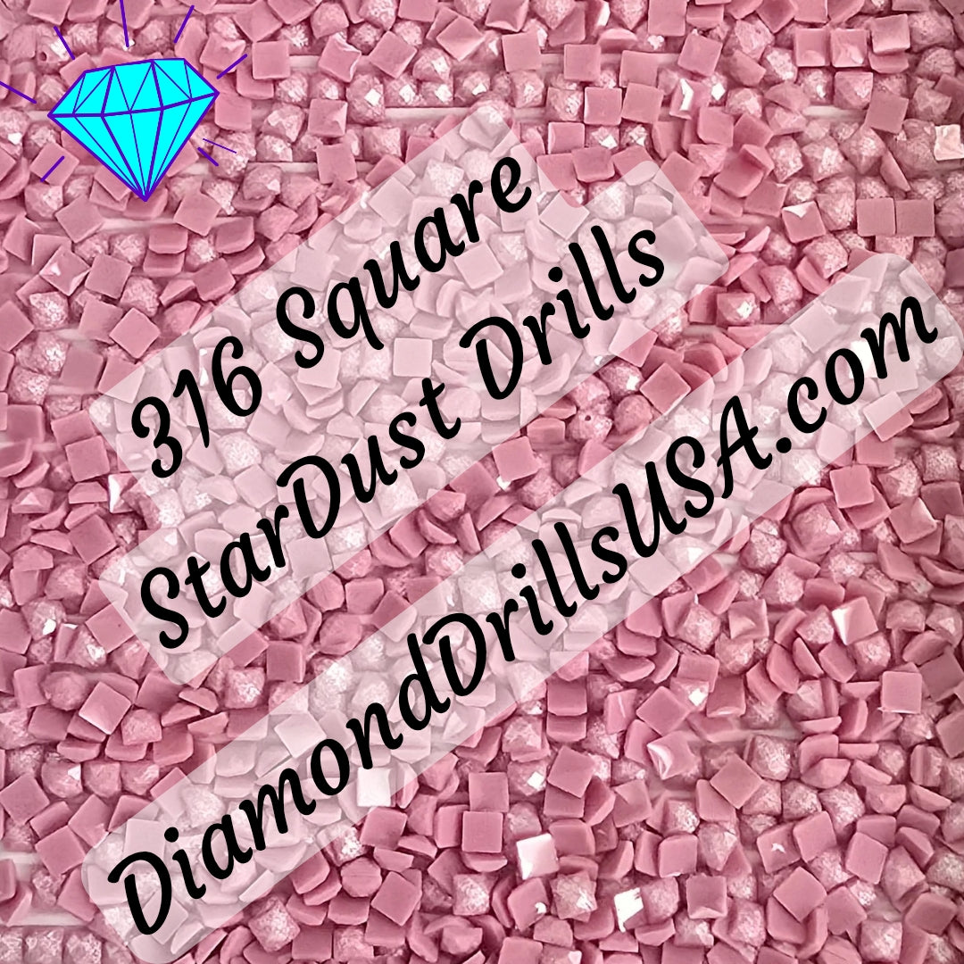 316 StarDust SQUARE Pearl Mica Dust 5D Diamond Painting Drills Pixie Fairy DMC 316 Medium Antique Mauve