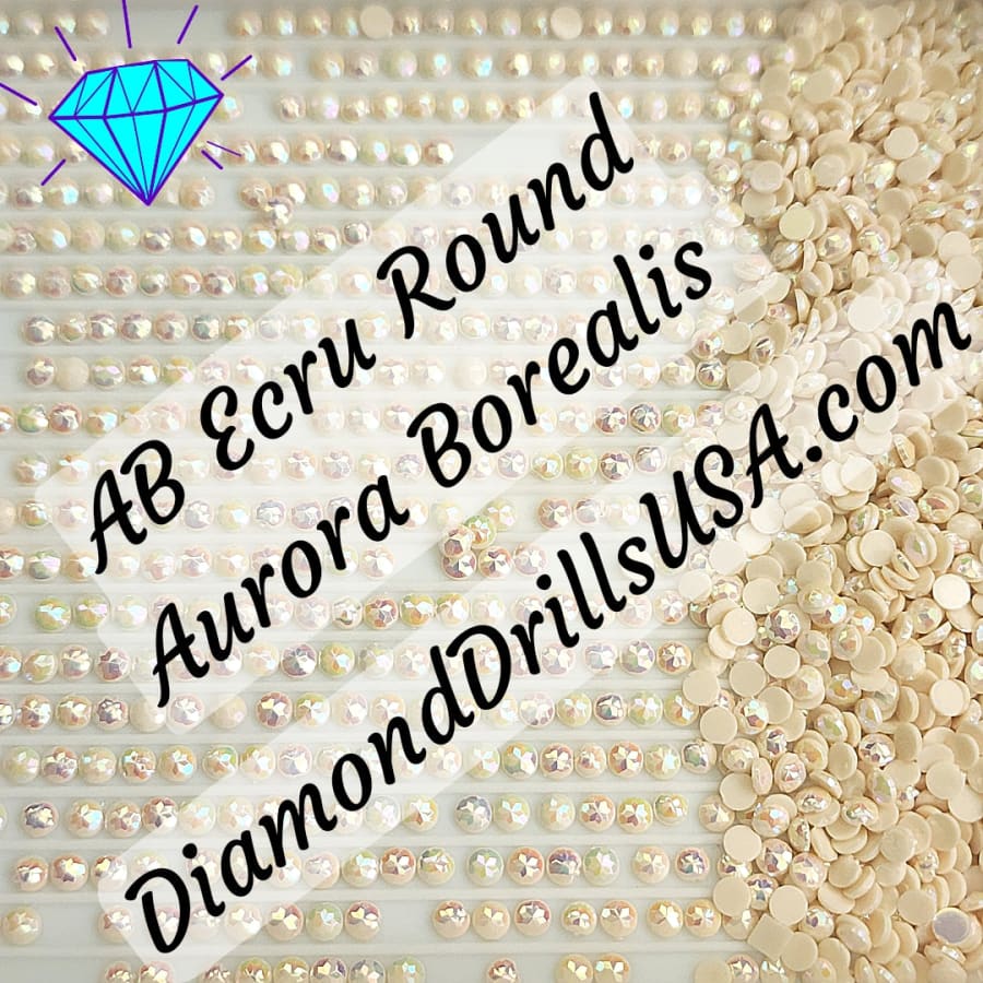 AB Ecru ROUND Aurora Borealis 5D Diamond Painting Drills