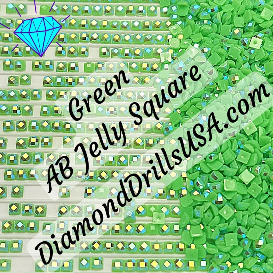 AB Green Jelly SQUARE Aurora Borealis 5D Diamond Painting