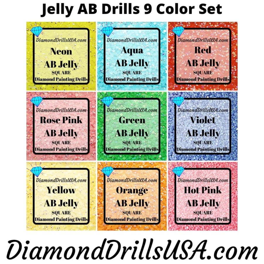 AB Hot Pink Jelly SQUARE Aurora Borealis 5D Diamond