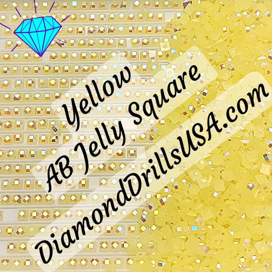 AB Yellow Jelly SQUARE Aurora Borealis 5D Diamond Painting