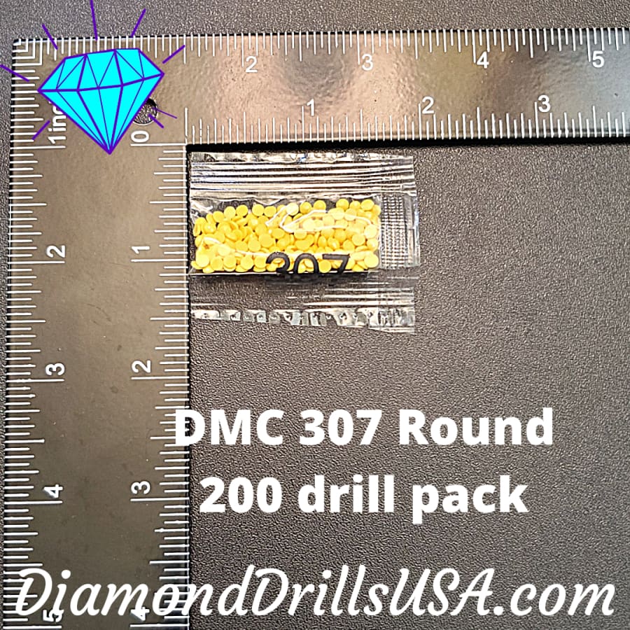 DMC 307 ROUND 5D Diamond Painting Drills Beads 307 Lemon