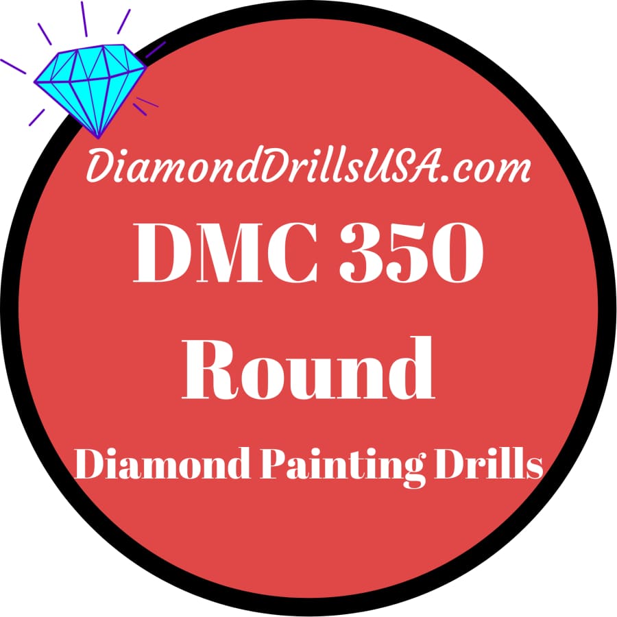 DiamondDrillsUSA - DMC 349 SQUARE 5D Diamond Painting Drills DMC 349 Dark  Coral Red Loose
