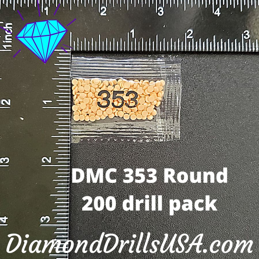 DMC 353 ROUND 5D Diamond Painting Drills Beads 353 Peach -