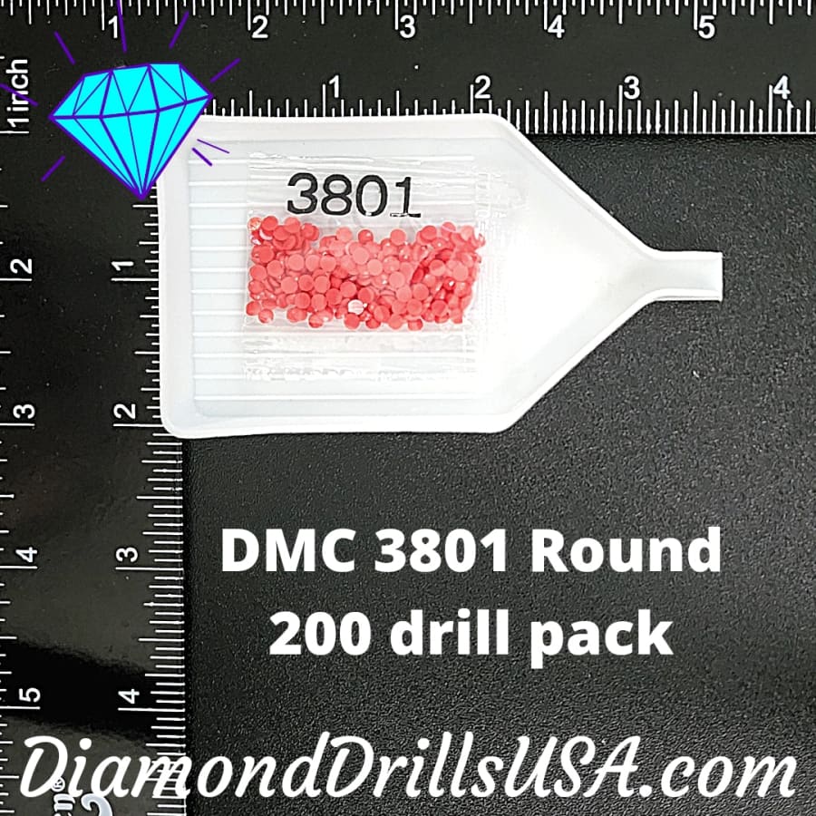 DMC 3801 ROUND 5D Diamond Painting Drills Beads DMC 3801