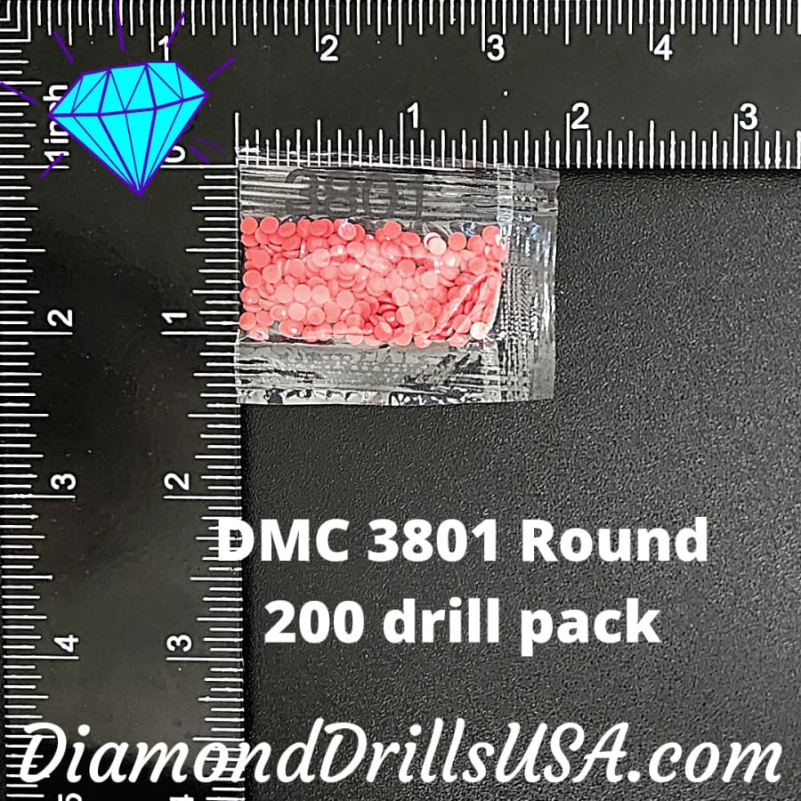 DMC 3801 ROUND 5D Diamond Painting Drills Beads DMC 3801