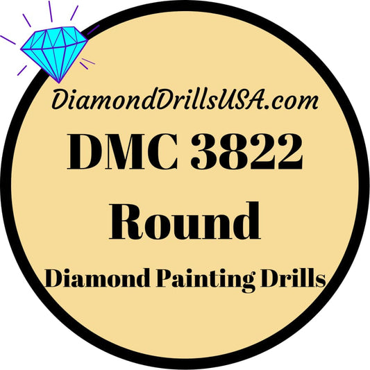 DMC 3822 ROUND 5D Diamond Painting Drills Beads DMC 3822 