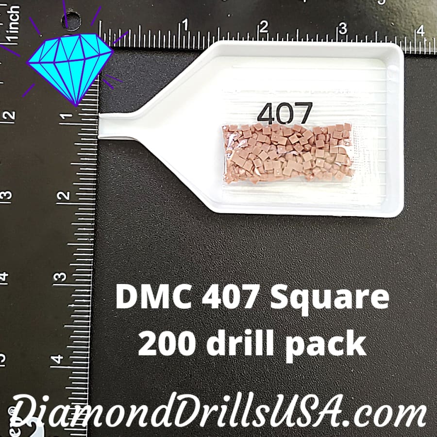 DMC 407 SQUARE 5D Diamond Painting Drills Beads DMC 407 Dark