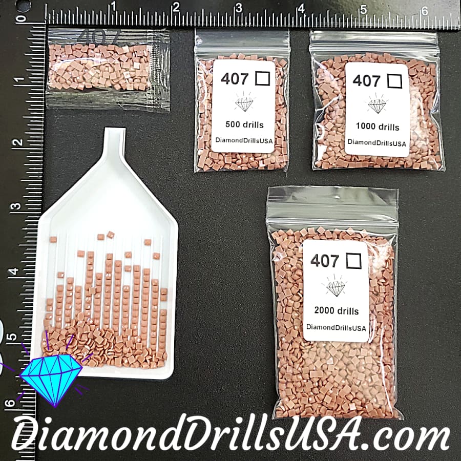 DMC 407 SQUARE 5D Diamond Painting Drills Beads DMC 407 Dark