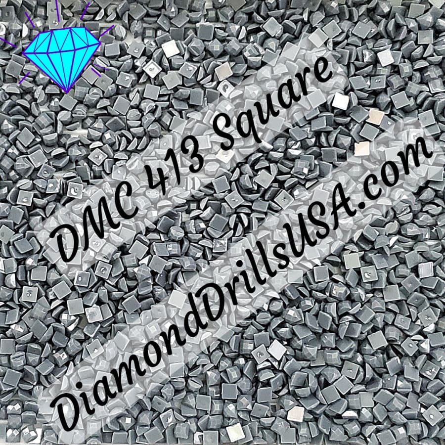 DMC 413 SQUARE 5D Diamond Painting Drills Beads DMC 413 Dark