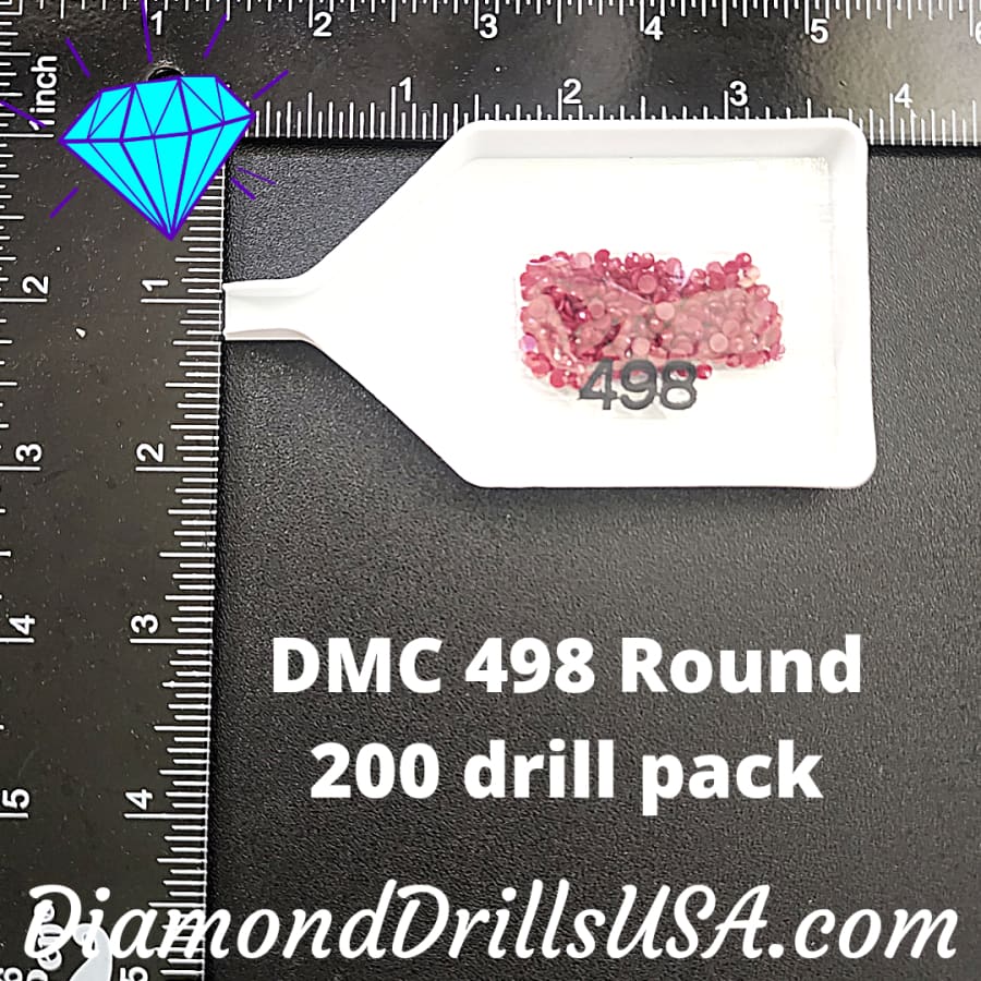 DMC 498 ROUND 5D Diamond Painting Drills Beads DMC 498 Dark