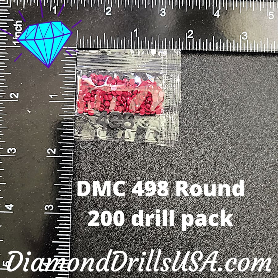 DMC 498 ROUND 5D Diamond Painting Drills Beads DMC 498 Dark