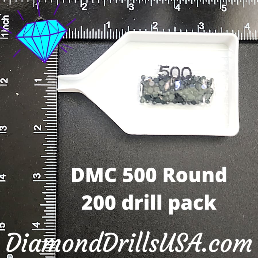DMC 500 ROUND Diamond Painting Drills Beads 500 Very Dark