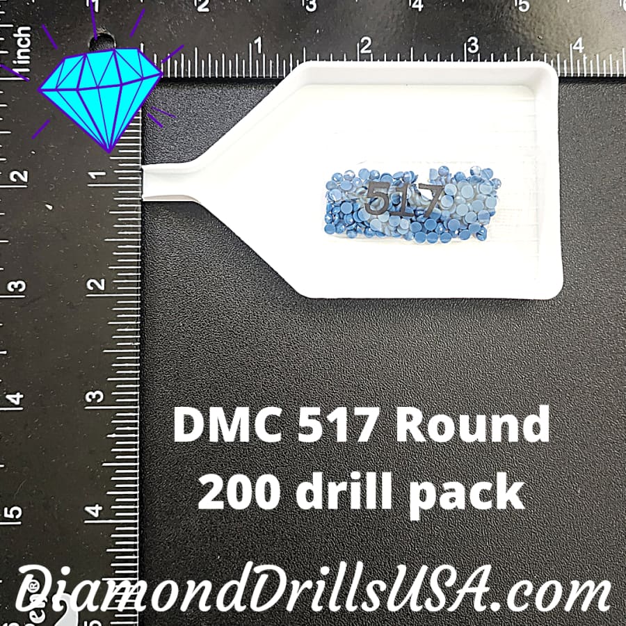 DMC 517 ROUND 5D Diamond Painting Drills Beads DMC 517 Dark
