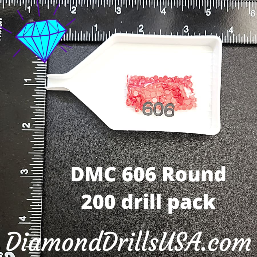 DMC 606 ROUND 5D Diamond Painting Drills Beads DMC 606