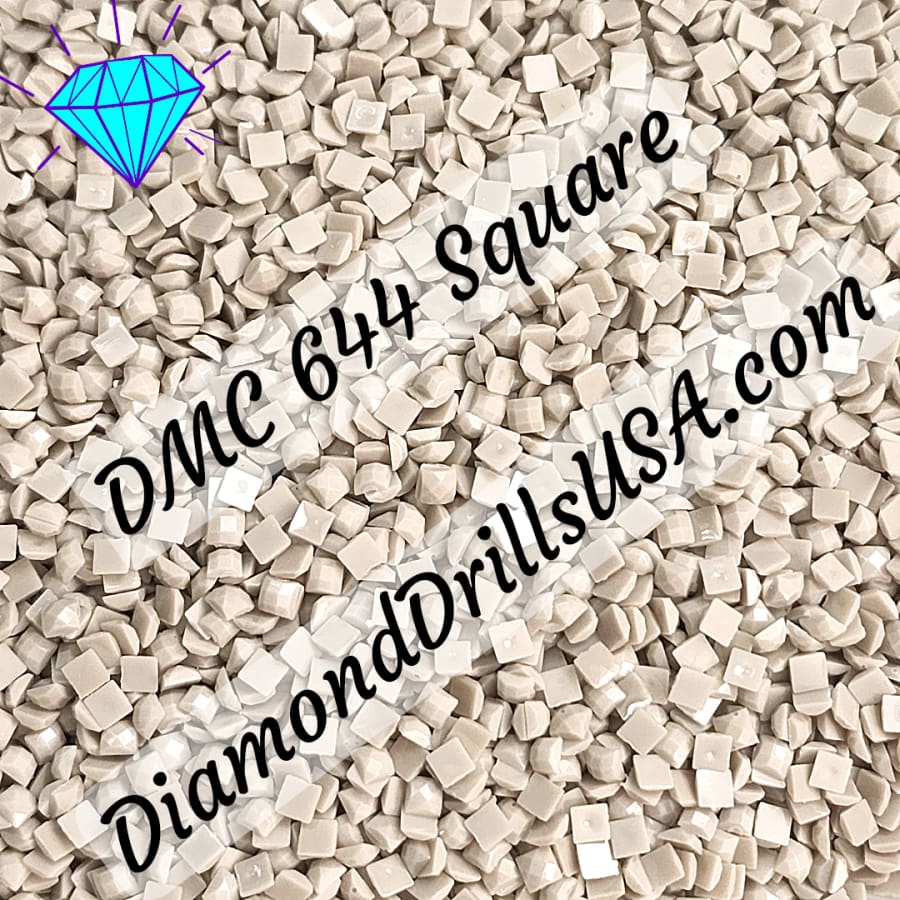DMC 644 SQUARE 5D Diamond Painting Drills Beads DMC 644