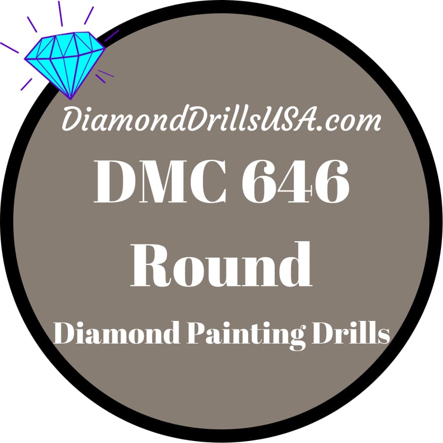 DMC 646 ROUND 5D Diamond Painting Drills Beads DMC 646 Dark