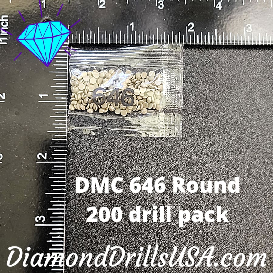 DMC 646 ROUND 5D Diamond Painting Drills Beads DMC 646 Dark