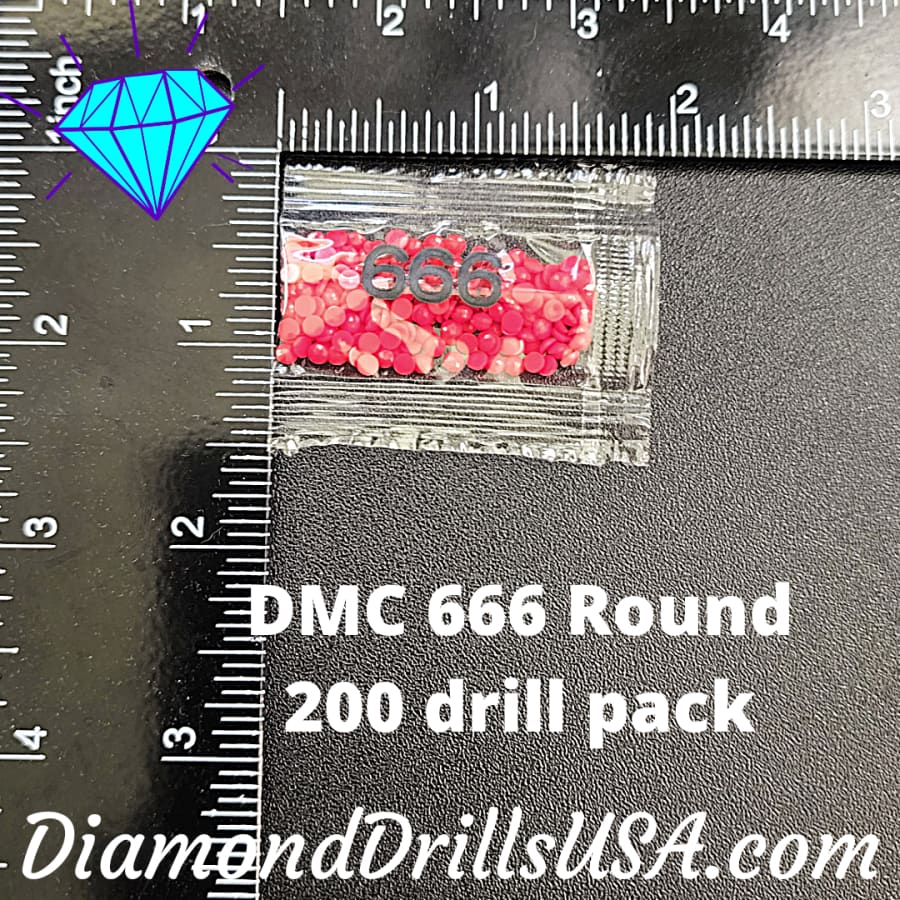DMC 666 ROUND 5D Diamond Painting Drills Beads DMC 666