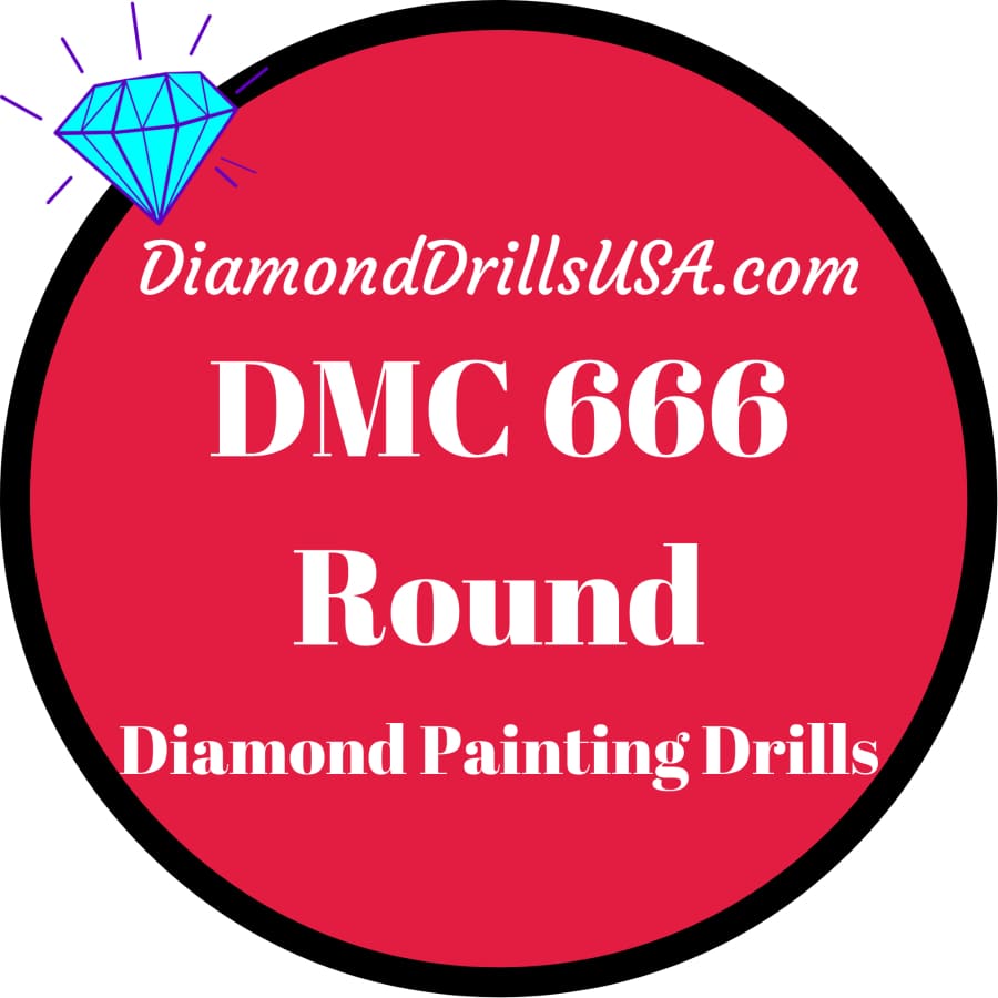 DMC 666 ROUND 5D Diamond Painting Drills Beads DMC 666