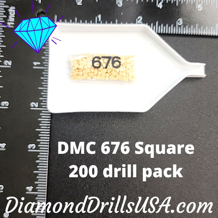 DMC 676 SQUARE 5D Diamond Painting Drills Beads DMC 676