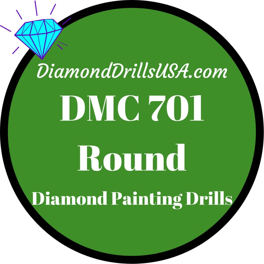 DMC 701 ROUND 5D Diamond Painting Drills Beads DMC 701 Light
