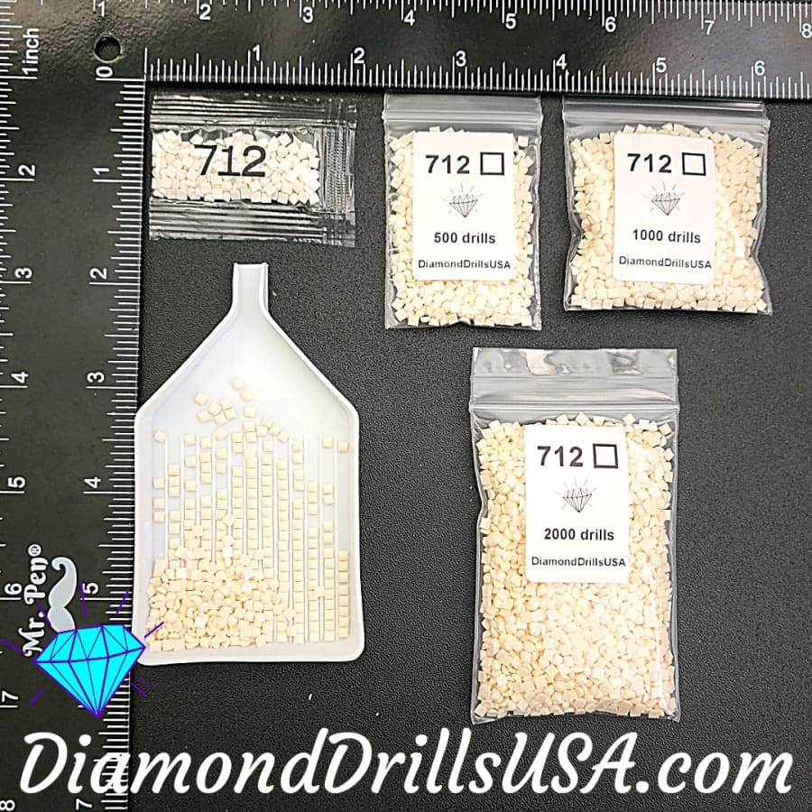 DMC 712 SQUARE 5D Diamond Painting Drills Beads DMC 712