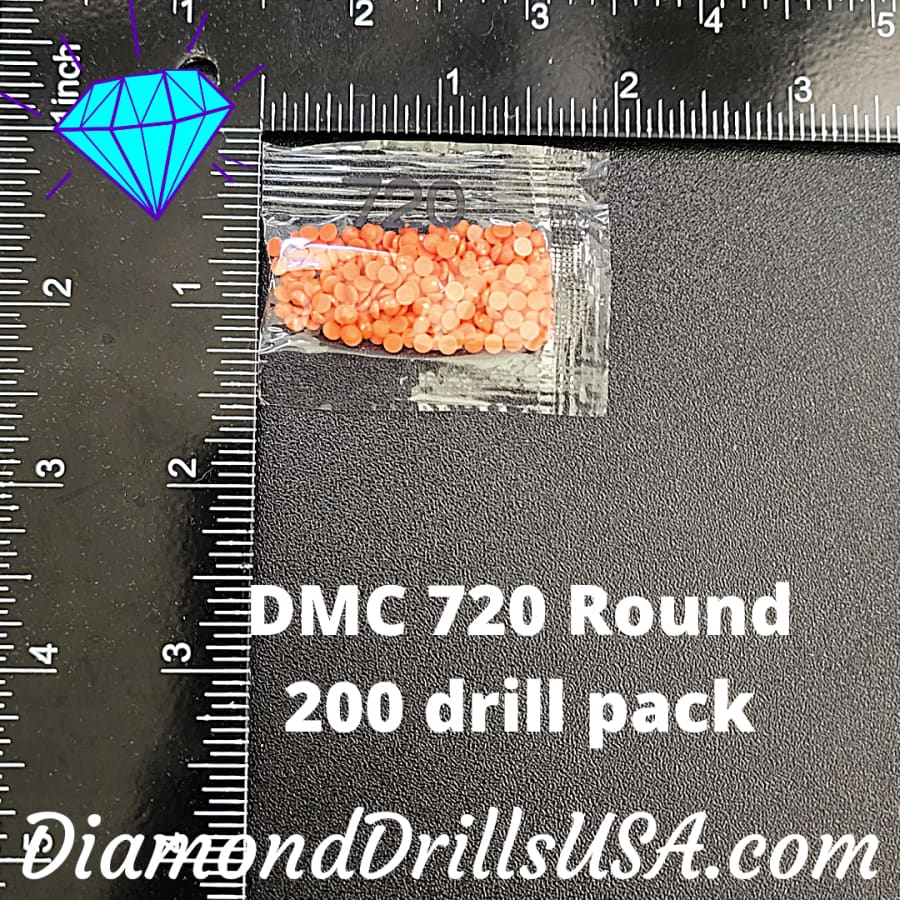 DMC 720 ROUND 5D Diamond Painting Drills Beads DMC 720 Dark