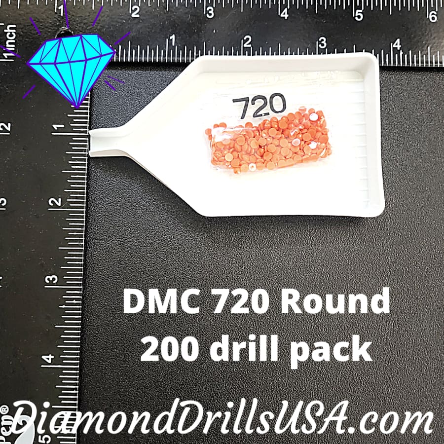 DMC 720 ROUND 5D Diamond Painting Drills Beads DMC 720 Dark