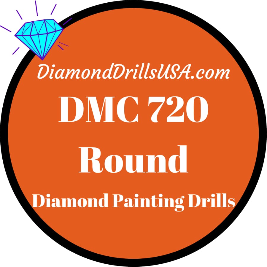 DMC 720 ROUND 5D Diamond Painting Drills Beads DMC 720 Dark