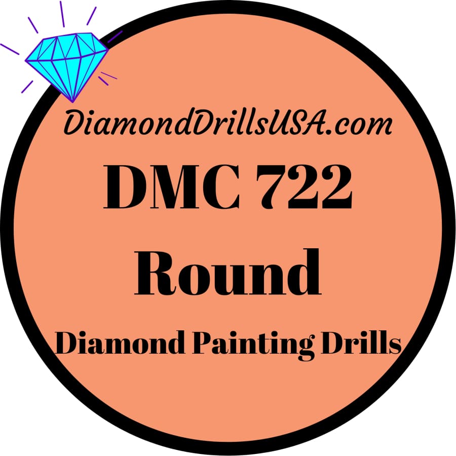 DMC 722 ROUND 5D Diamond Painting Drills Beads DMC 722 Light