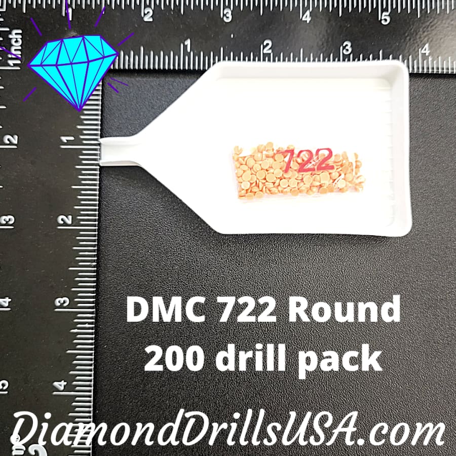 DMC 722 ROUND 5D Diamond Painting Drills Beads DMC 722 Light