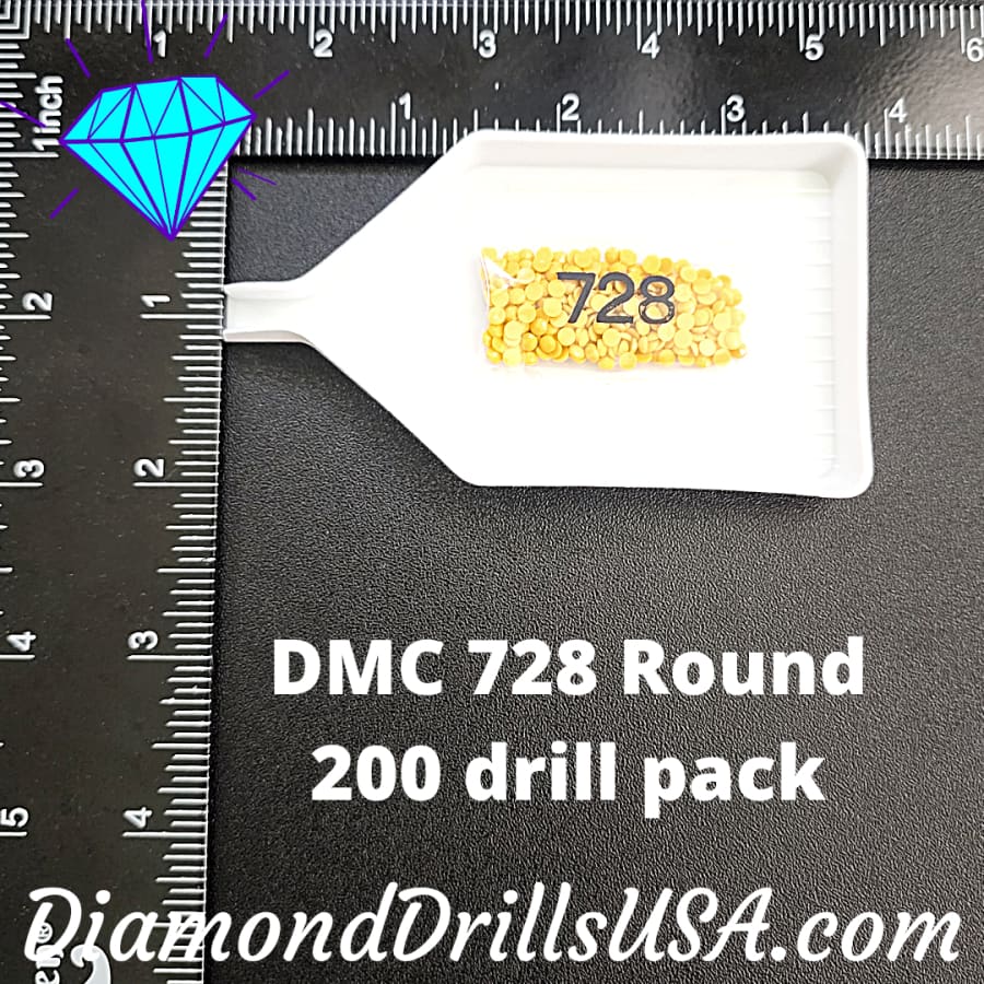 DMC 728 ROUND 5D Diamond Painting Drills Beads DMC 728 Topaz