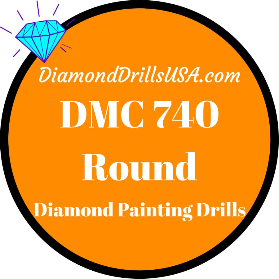 DMC 740 ROUND 5D Diamond Painting Drills Beads DMC 740