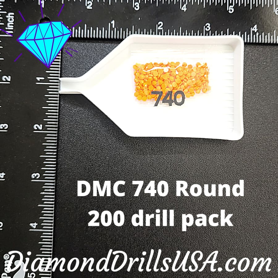 DMC 740 ROUND 5D Diamond Painting Drills Beads DMC 740