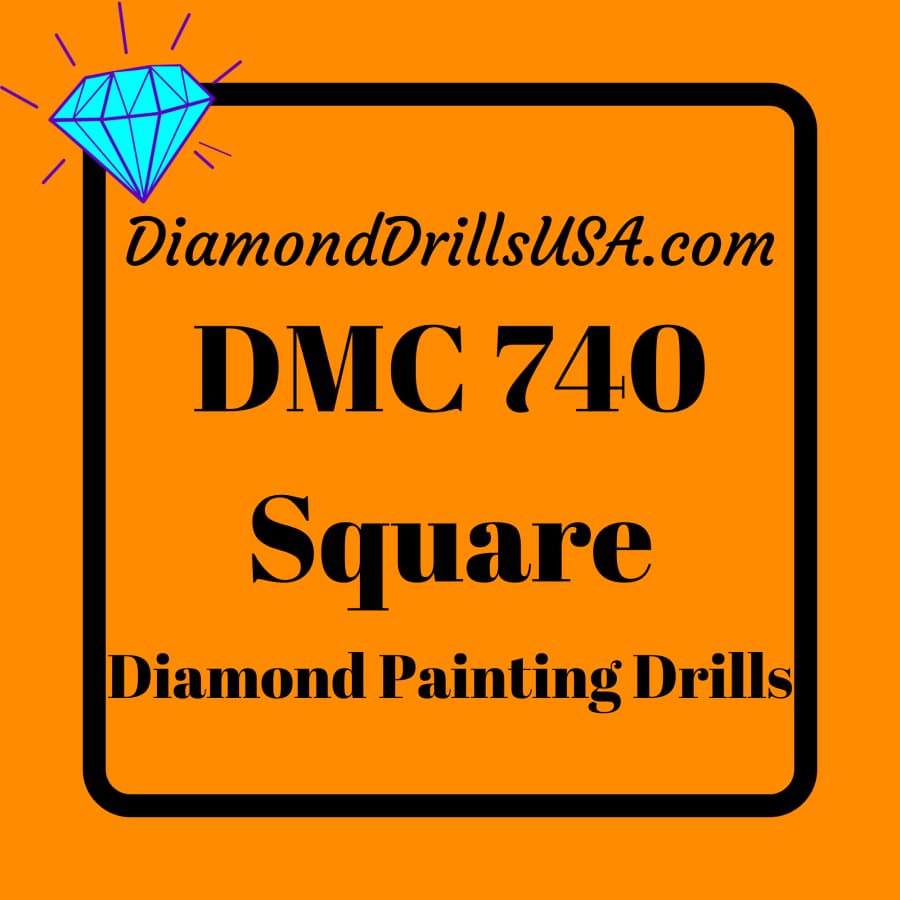 DMC 740 SQUARE 5D Diamond Painting Drills Beads DMC 740