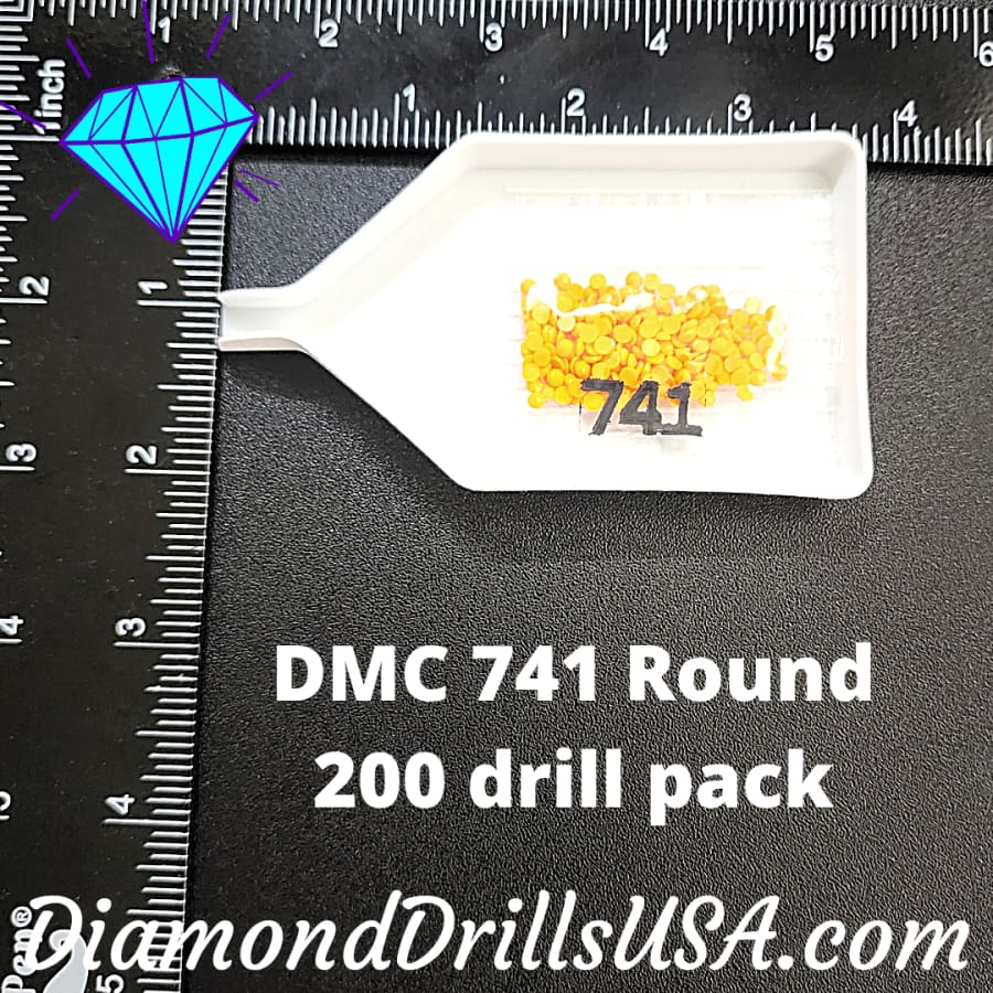 DMC 741 ROUND 5D Diamond Painting Drills Beads DMC 741