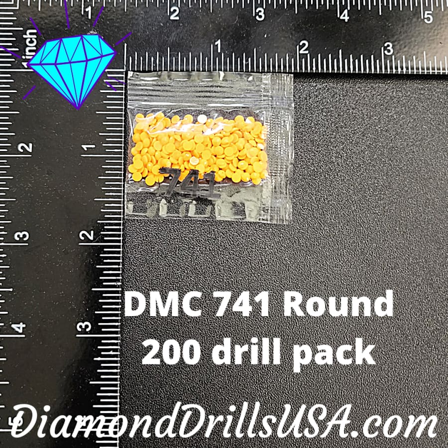 DMC 741 ROUND 5D Diamond Painting Drills Beads DMC 741