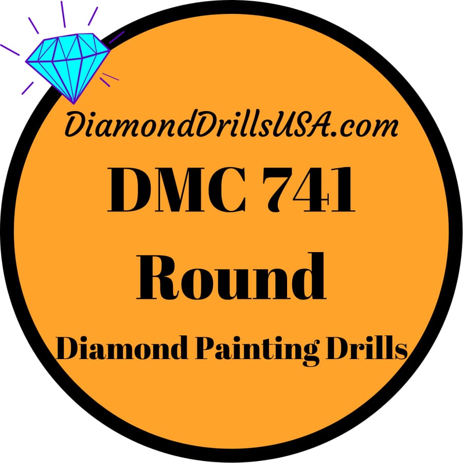 DMC 741 ROUND 5D Diamond Painting Drills Beads DMC 741