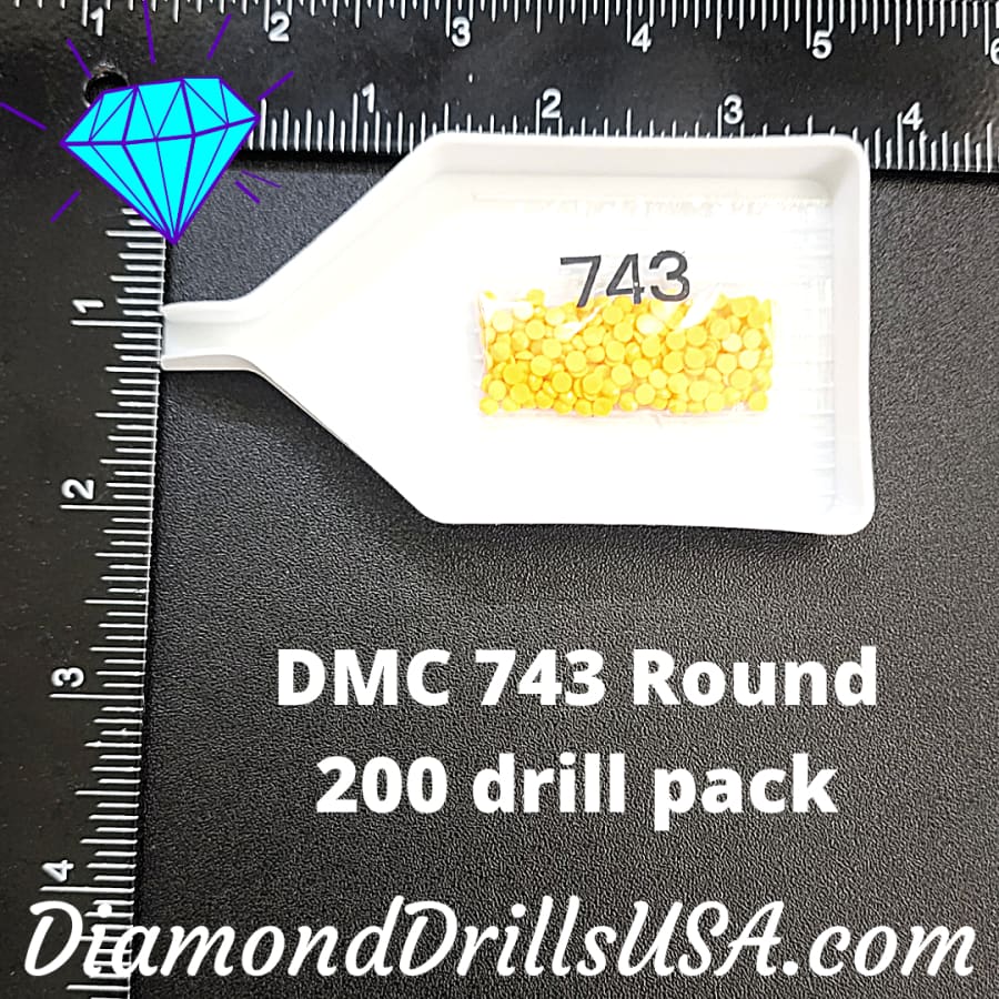 DMC 743 ROUND 5D Diamond Painting Drills Beads DMC 743 Pale