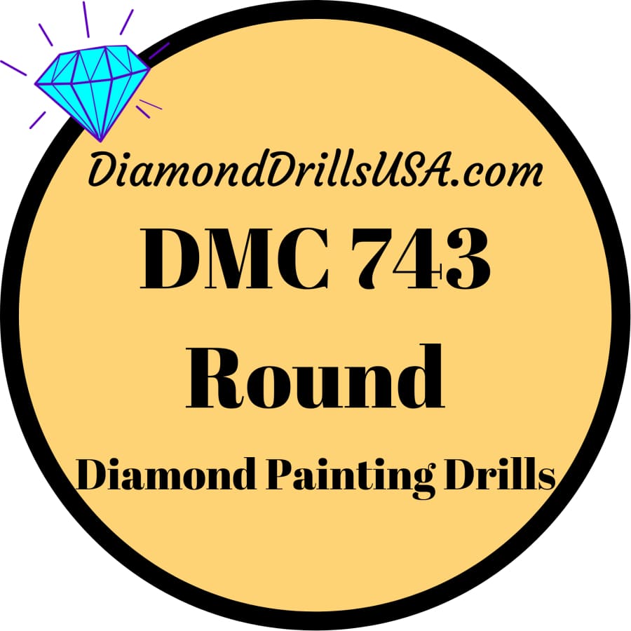 DMC 743 ROUND 5D Diamond Painting Drills Beads DMC 743 Pale
