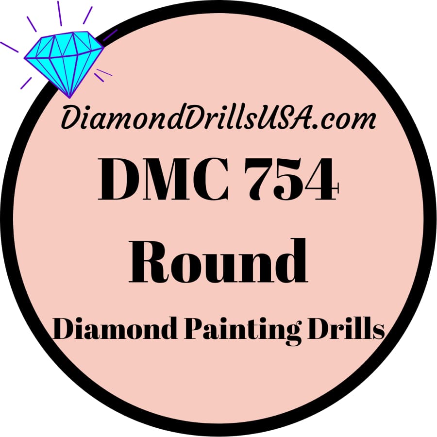DMC 754 ROUND 5D Diamond Painting Drills Beads DMC 754 Light