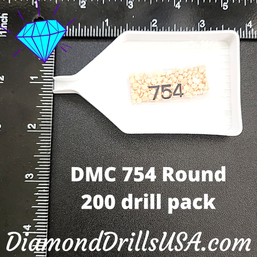 DMC 754 ROUND 5D Diamond Painting Drills Beads DMC 754 Light
