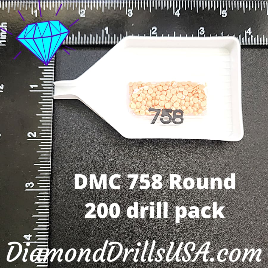 DMC 758 ROUND 5D Diamond Painting Drills Beads DMC 758 Very