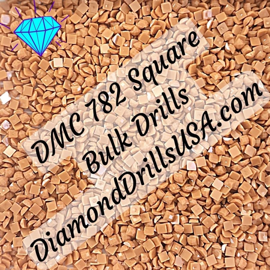 DMC 782 SQUARE 5D Diamond Painting Drills Beads DMC 782 Dark