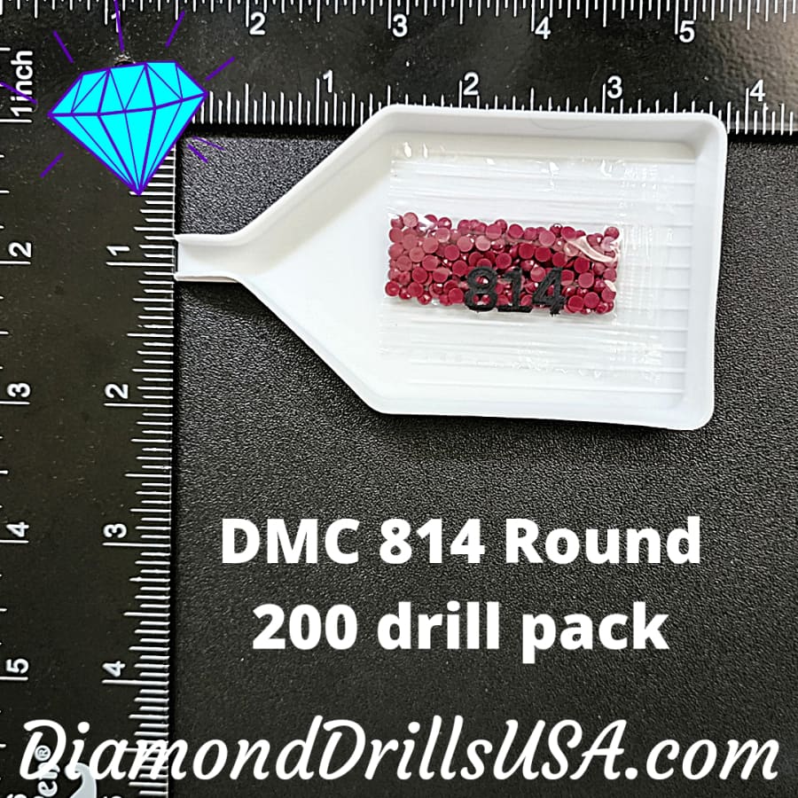 DMC 814 ROUND 5D Diamond Painting Drills Beads DMC 814 Dark